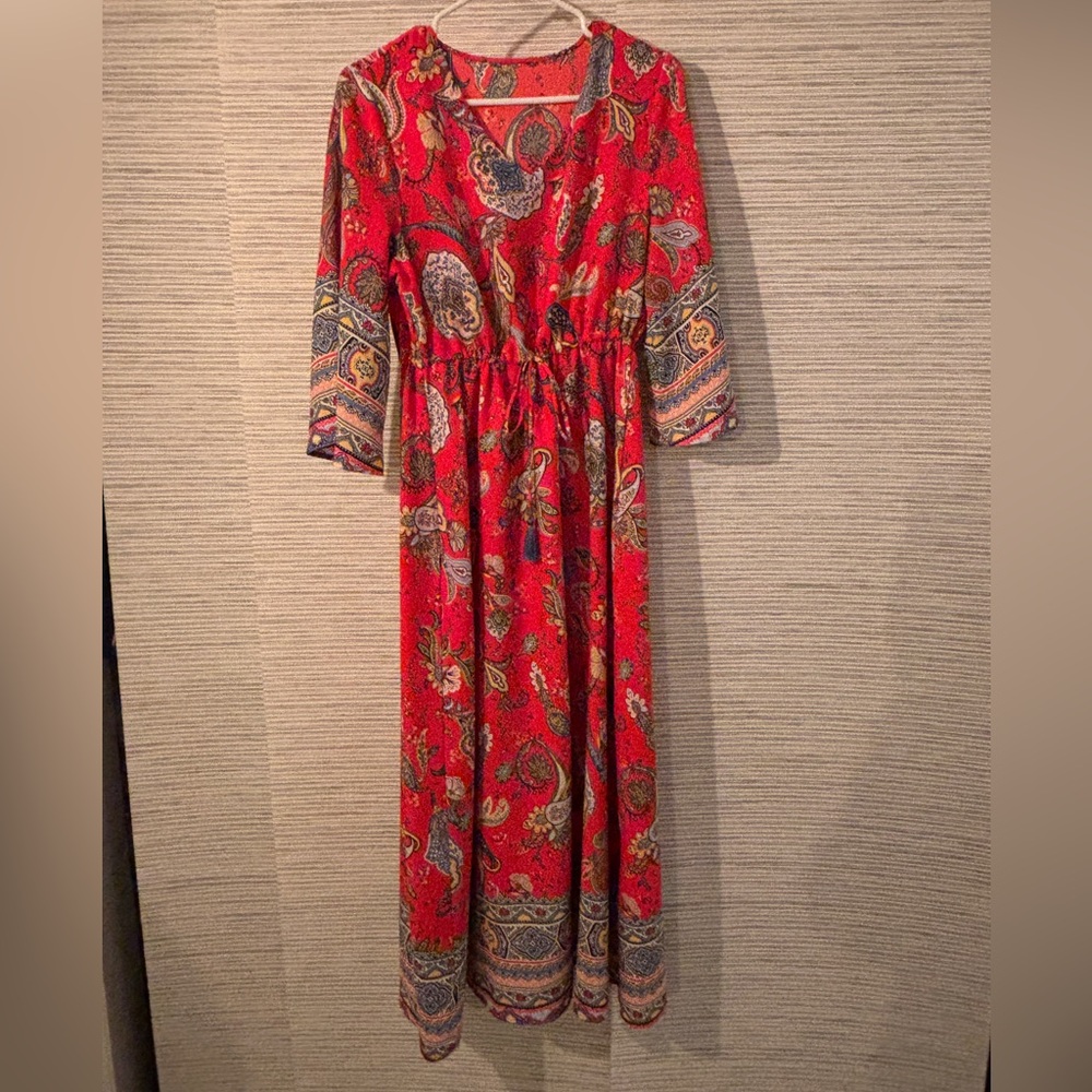 Red Bohemian Maxi Dress